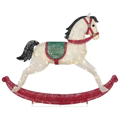 4ft 8" (1.4m) Christmas LED Rocking Horse With 180 LED Lights - Image 1 of 4