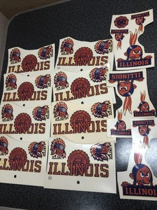vintage university of illinois stickers fighting illini Chief - Picture 1 of 8