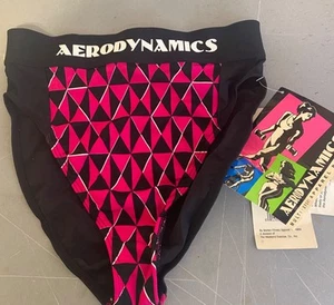 Vintage Aerodynamics Marika 80s Dance Geometric Cheeky Briefs Hi Cut Exercise L - Picture 1 of 6