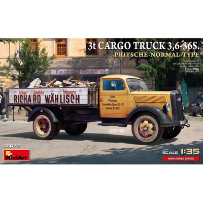 CARGO TRUCK 3t 3,6-36S. PRITSCHE-NORMAL-TYPE KIT 1:35 Miniart Kit Mezzi Militari - Immagine 1 di 4