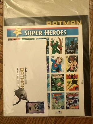 New USPS Batman DC Comics Super Heroes Keepsake Stamps and First Day of Issue - Image 1 of 4