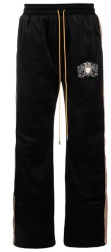 Pantaloni da pista in velluto con coulisse ricamati Rhude nuovi con etichette taglia XS