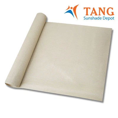 12' Fabric Roll Fence Screen Shade Cloth Garden Awning Shelter Cover Beige - Image 1 of 4