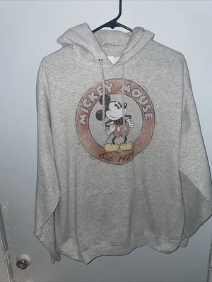 Disney Mickey Mouse 1928 Men’s Large Gray Pullover Hoodie V - Image 1 of 4