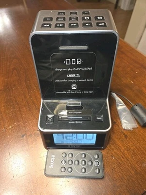 iHome ID37 Reloj Despertador Radio Base iPod iPhone iPad USB con Control Remoto Probado Foto 1 de 4