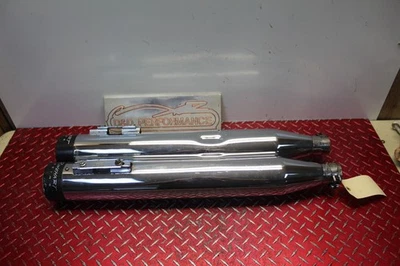 2008 HARLEY DAVIDSON ROAD GLIDE RINEHART SLIP ONS EXHAUST MUFFLERS RUFF RG46 - Image 1 of 4