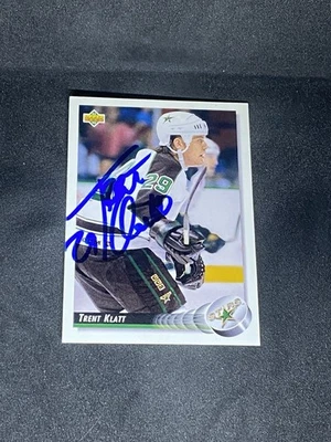 Trent Klatt 1992-93 Upper Deck #62 Minnesota North Stars Autographed Signed Card - Image 1 of 3