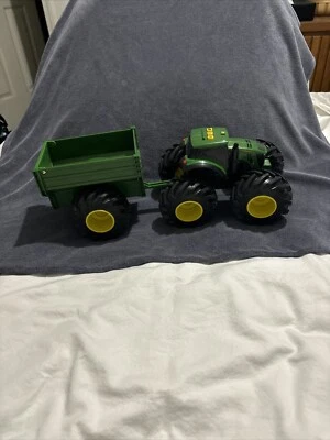 John Deere Monster Treads Tractor and Wagon, Lights & Sounds, 3+ Green Trailer - Image 1 of 4