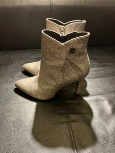 Botas de tacón alto Marco Tozzi para mujer con cremallera talla UK 5 plata-rosa brillo aguja - Imagen 1 de 14