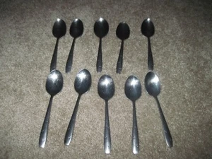 LOTE DE 10 cucharaditas vintage WALLACE patrón atómico/Starburst/4 estrellas - Imagen 1 de 3