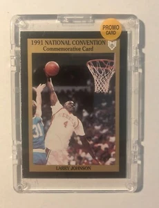 1991 Larry Johnson National Convention basketball promo card by Smokey's - Picture 1 of 2