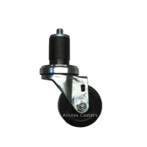 3EXSRS-74 3" Swivel Caster w/ Soft Rubber Wheel, 1.030" - 1.140" Expansion Stem - Picture 1 of 1