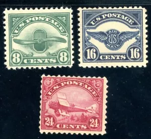 USAstamps Unused FVF US 1923 Airmail Set Scott C4, C5, C6 OG MH SCV $143 - Picture 1 of 2