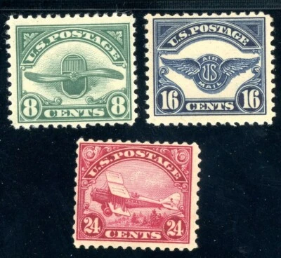 USAstamps Unused FVF US 1923 Airmail Set Scott C4, C5, C6 OG MH SCV $143 - Image 1 of 2