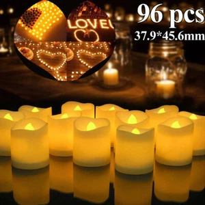 96pcs Flickering Flameless LED Votive Candles Long Lasting Battery Operated AU - Picture 1 of 12