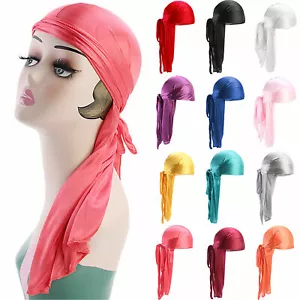 PREMIUM QUALITÄT SEIDIG SATIN DURAG HDUP EXTRA LANGE SCHWÄNZE DOO RAG MAGIC - Bild 1 von 8