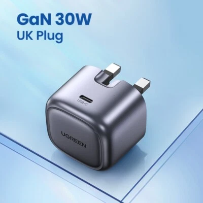 UGREEN GaN 20W 30W Nexode 充电器 USB Type C PD QC 3.0 快速充电器适用于 iPhone — 第 1/4 张图片
