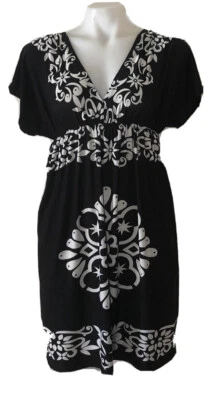 Mini Vestido CHRISTINA LOVE Mujer Negro/Blanco Manga Corta Talla S Nuevo con Etiquetas Foto 1 de 4