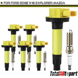 6x Ignition Coil & 6x Iridium & Platinum Spark Plug Kits for Ford F-150 Lincoln - Picture 1 of 8