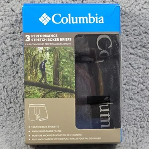 COLUMBIA Boxer Briefs Adult SMALL GRAY Black 3 Pack Stretch Performance MENS NWT - Picture 1 of 13