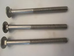 Carriage Bolts, Stainless Steel 5.5" x .5" w/3.25" thread, qty of 3 - Picture 1 of 2