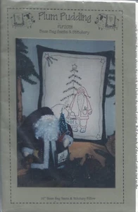 Bean Bag Santa & Stitchery Pillow ~ Plum Pudding - PLP2031 Sewing Pattern - Picture 1 of 2