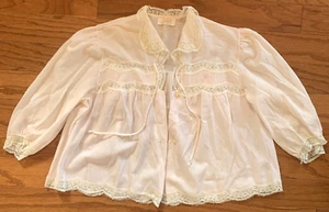 Barbizon Nightgown Bed Robe Pink Chiffon Lace FLAWS Size Small Vtg 40s 50s - Picture 1 of 8