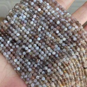 Gemas de ágata de encaje botswana facetadas micro redondas naturales genuinas de 2/3/4 mm cuentas sueltas - Imagen 1 de 6