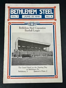 1918 Bethlehem Steel Company Magazine Baseball League WW1 Vol.1 No.4 - Picture 1 of 19
