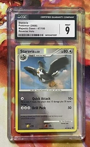 2008 Pokemon Stormfront #52/100 Staravia Reverse Holo CGC 9 NM-MT+ - Picture 1 of 4