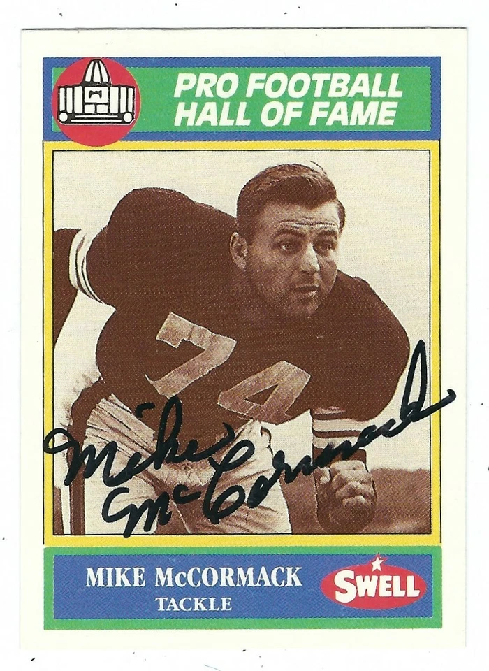 Autographed MIKE MCCORMACK Cleveland Browns 1990 Swell Card #125 w/COA - Image 1 of 1