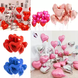18'' Red Heart Foil Balloons Valentine LARGE Helium Balons Couple Birthday Party - Picture 1 of 10