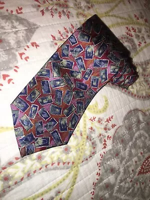 Corbata Botany 500 roja, rosa y azul, 100 % seda Foto 1 de 4