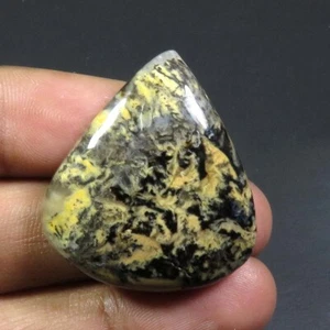 Natural Tiger Dendrite Agate Cabs 32x29 mm Polished Smooth Pear Gemstone TG-110 - Picture 1 of 9