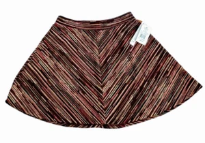 Joe B Women's Skirt Medium Striped Red Black Mini Circle - Picture 1 of 3