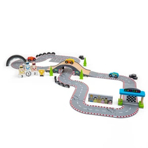 Bigjigs Rail Madera Carretera Día de Carrera Juego, Pista de Carreras - 47 Piezas - Imagen 1 de 12