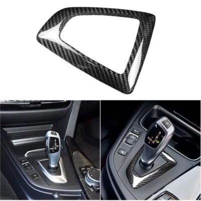 Real Carbon Fiber Gear Shift Panel Cover Trim For 2013-2018 BMW F20 F30 F34 328i - Image 1 of 4