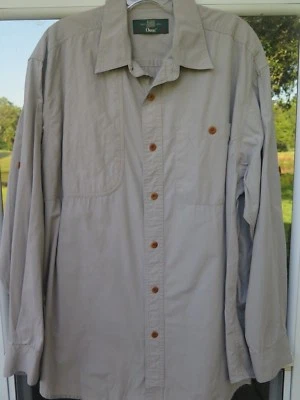 Orvis Long Sleeve 100% Cotton Khaki Quilted Hunting Safari Shooting Shirt Medium - Image 1 of 4
