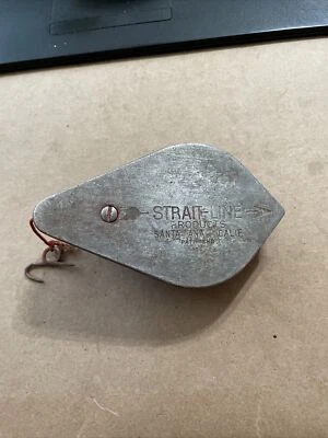 Vintage Early Strait-Line Chalk Line Reel Made Santa Ana, CA Pat Pend. Red Chalk - Image 1 of 2