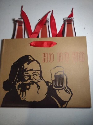 Ho Ho Ho шесть-Pack подарочная сумка сумки тяжелый вес Рождественская упаковка 9 «x 7» x 5» - Изображение 1 из 4