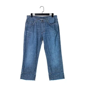 Just Cavalli Blue Mid Wash Tapered Leg Raw Hem Cropped Denim Jeans - W34 - Picture 1 of 10