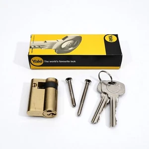 Yale 30/10 45mm Euro Single Cylinder Half Door Barrel Lock- Brass c/w 2 Keys - Picture 1 of 12