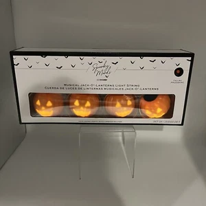 Spooky Moods Musical Jack-O’-Lantern Light String 8 Singing Pumpkins Halloween - Picture 1 of 9