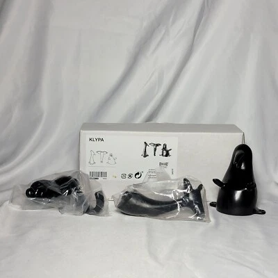 Juego de 3 ganchos de pared decorativos para animales Ikea KLYPA de metal negro sin herrajes Foto 1 de 4