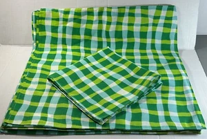 8 cotton Dinner Napkins printed square 19"X19" hem finish green new - Picture 1 of 5