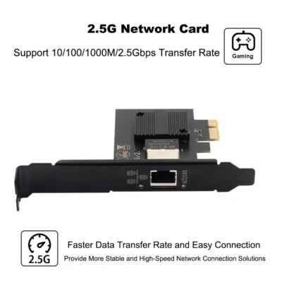 Network Adapter 2.5GB PCIe Gigabit Network Card to RJ45 Ethernet Intel I226 NIC - Image 1 of 4