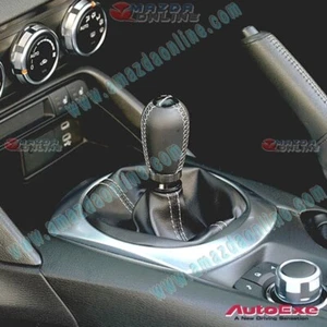 AutoExe Nappa Leather Gray Stitch Long Shift Knob fit Mazda Manual GearM10x1.25 - Picture 1 of 3