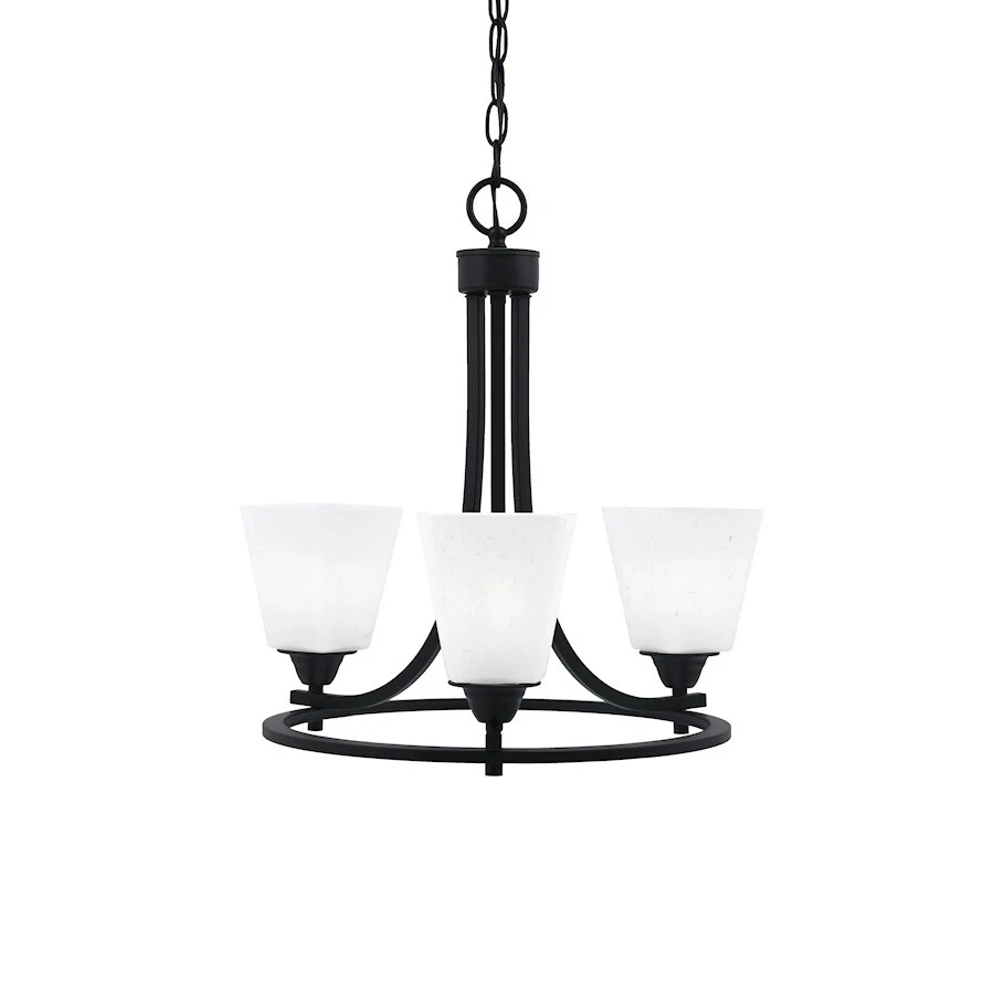 Lámpara de araña Toltec Paramount Uplight 3 Lt, negra/muselina blanca de 4,5" - 3403-MB-460 Foto 1 de 1