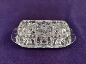 Anchor Hocking Early American Prescut Clear Crystal Glass Butter Dish w/Cover - Picture 1 of 6