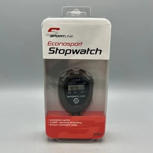 Sportline Econosport Stopwatch 240 Gray Unlimited Splits 1/100th Second Accuracy - Picture 1 of 4